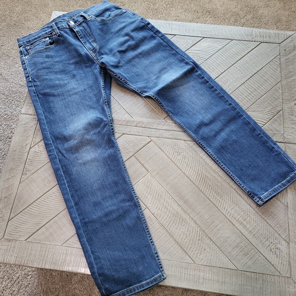 Levis 502 Jeans Blue Denim Taper Medium Wash‎ Red Tab